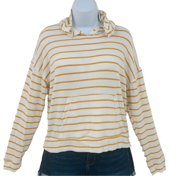 American Eagle Striped Soft Plush Pullover Hoodie Sweater - Picture 4 of 9